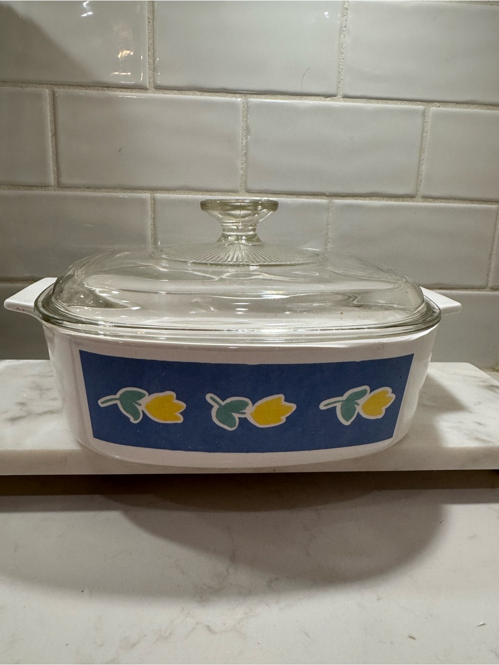 💐 Vintage Rare 70’s CorningWare Corelle Primavera Casserole 8.5 inches with lid